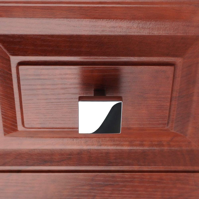 KOOFIZO 10 Pack Polished Chrome Cabinet Knobs Chrome Drawer Knobs K03 Square Single Hole Cabinet Pulls for Cabinets Drawer Dresser Cupboard Bedroom Closet Bathroom Vanity - Image 5